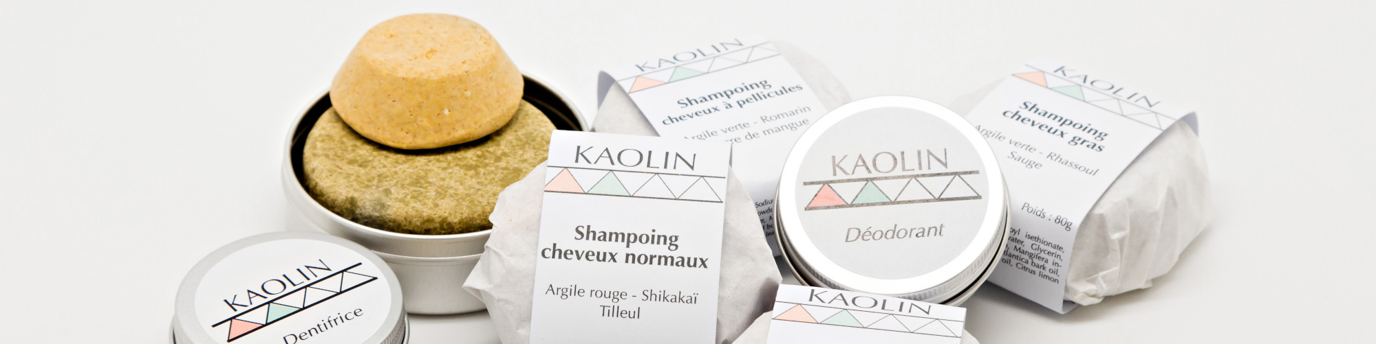 Banniere Gamme cosmétiques solide naturel Kaolin and Co