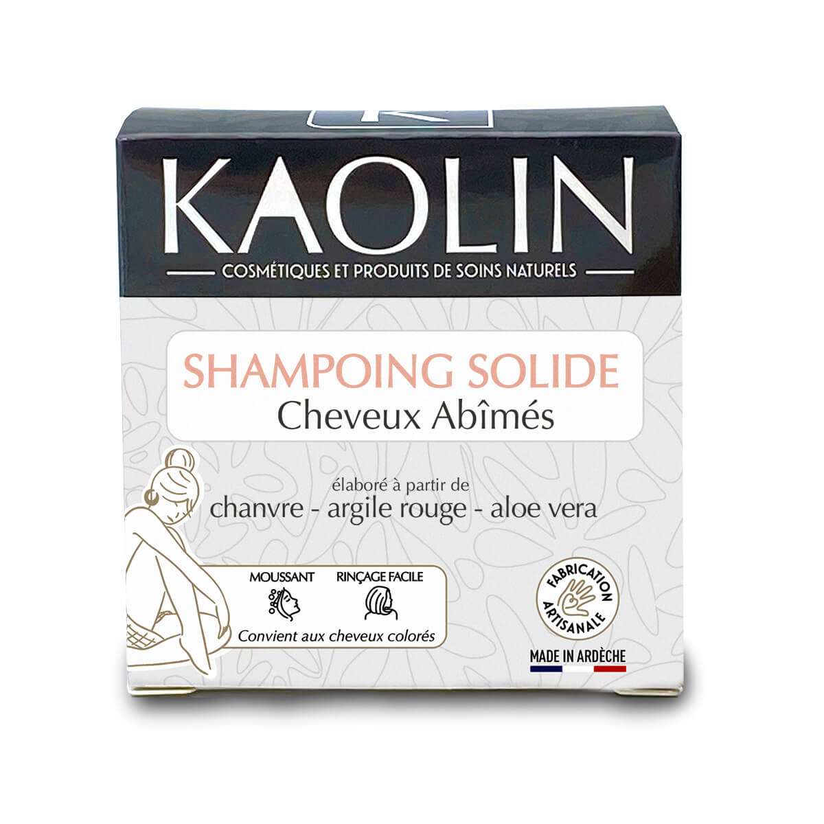 shampoing solide cheveux abîmés - Kaolin Cosmétiques